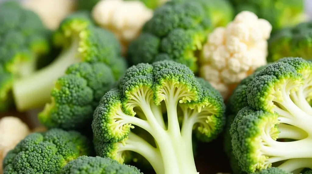 Crisp and fresh broccoli and cauliflower florets