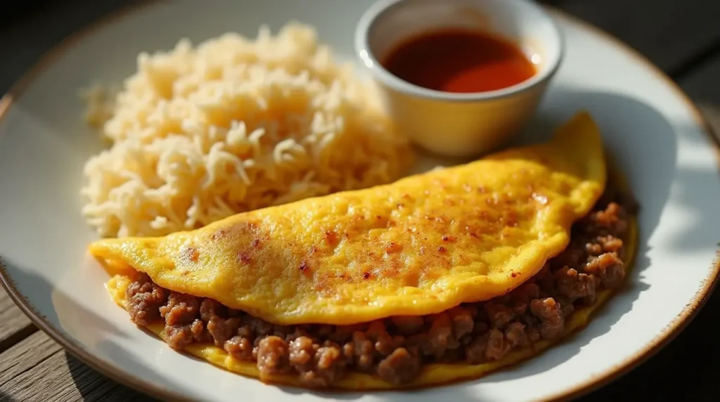 A Filipino-style ground beef omelet