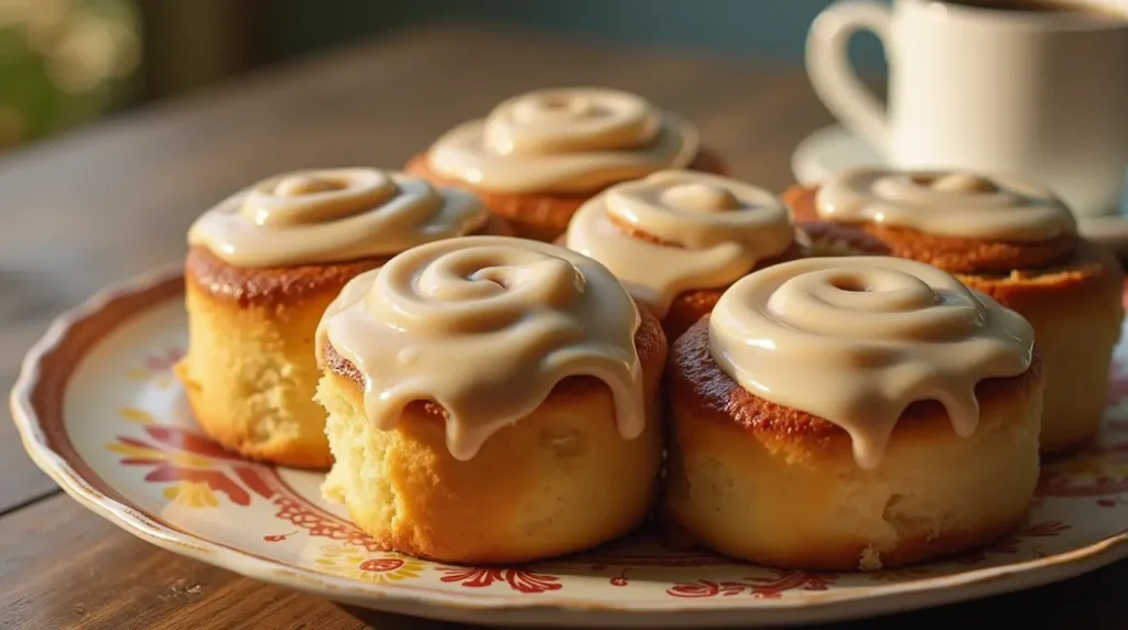 Golden, gooey cinnamon rolls with cream cheese frosting