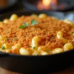 Smoked mac and cheese with a crispy golden