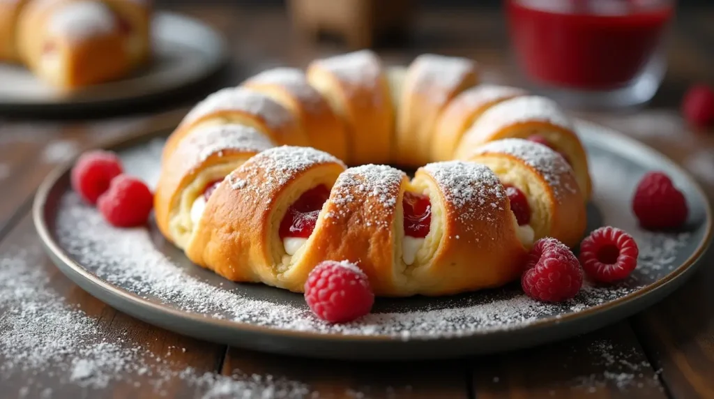 crescent roll breakfast ring with a sweet cream cheese filling