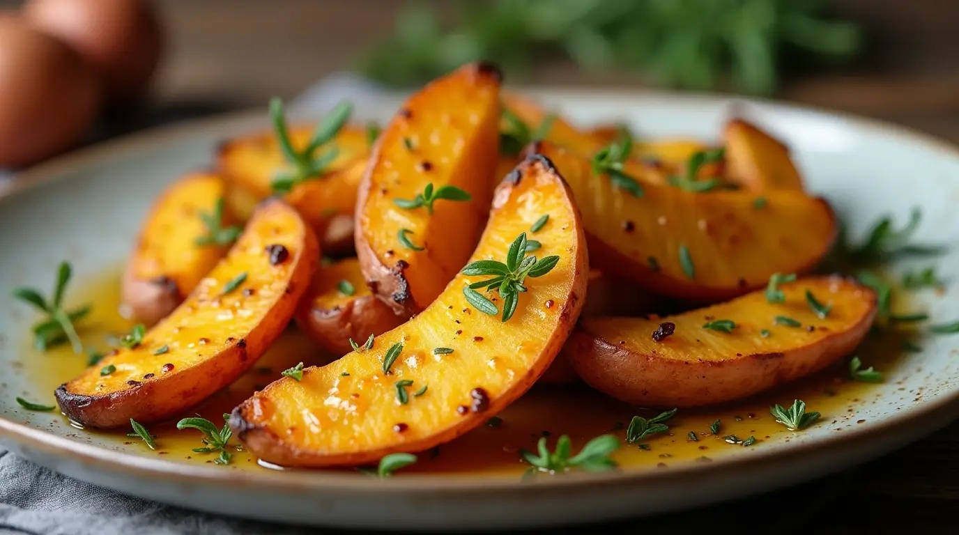 crispy roasted white sweet potatoes